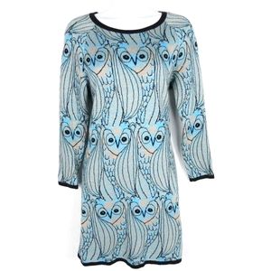 Monogram HWR Turquoise Owl Tunic Sweater